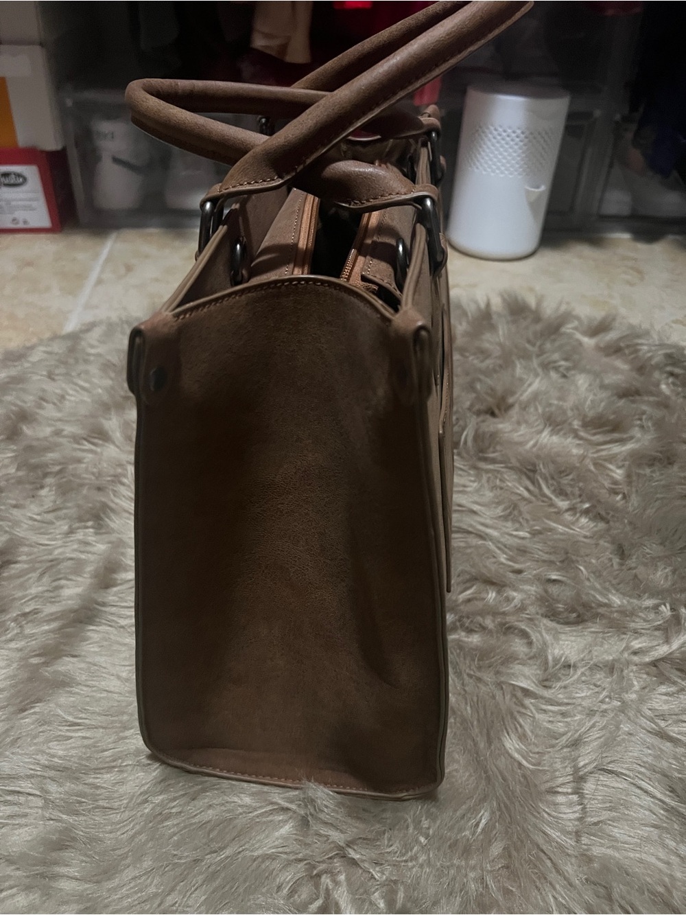 Wrangler Leopard Print Tote in Brown and Black - Picture 8 of 9